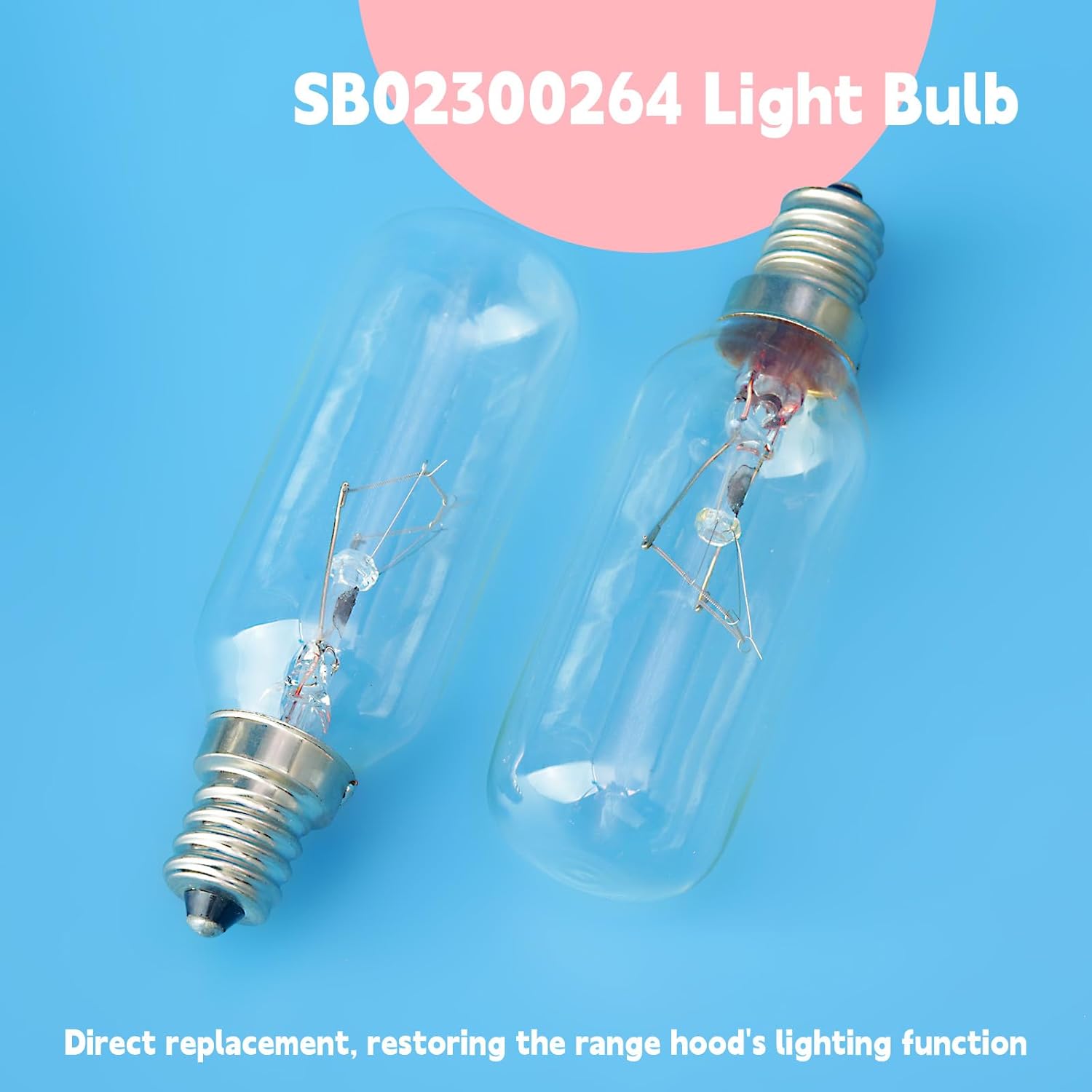 SB02300264 40W Light Bulb Replacement for Broan for Whirlp Range Hood PM250-A PM250-B PM390 PM390-HS PM390S PM390WW RM50000 RM503001 RM503004, Replace B02300264 WP8190806, E12 Base 2 PCS - Image 5