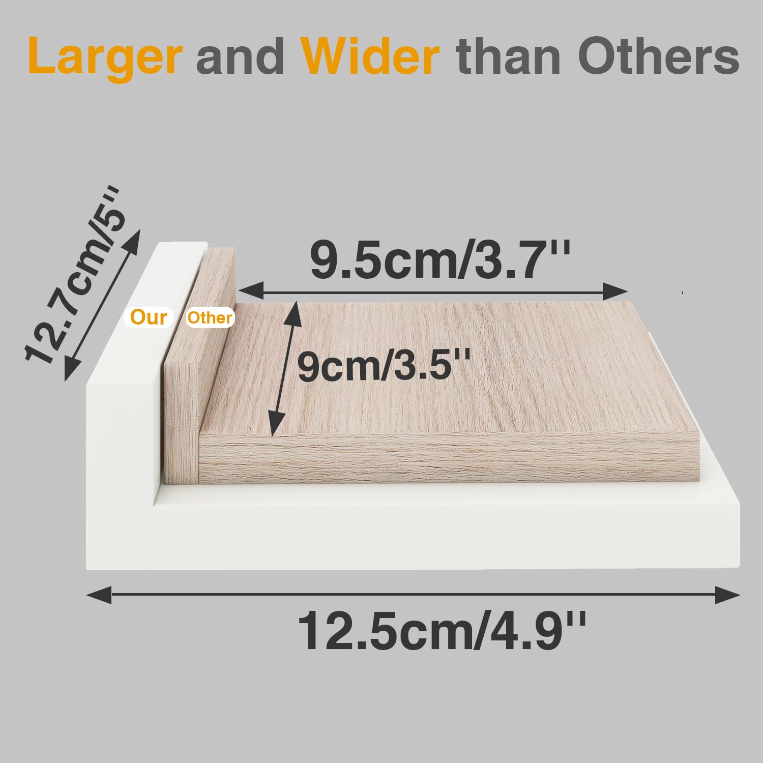 IBUYKE Small Floating Shelf,Wooden Wall Shelf,Set of 4,Display Racks,Hanging Shelf for Bedroom,Bathroom,Kitchen,White,RF-GB505W-4 - Image 3