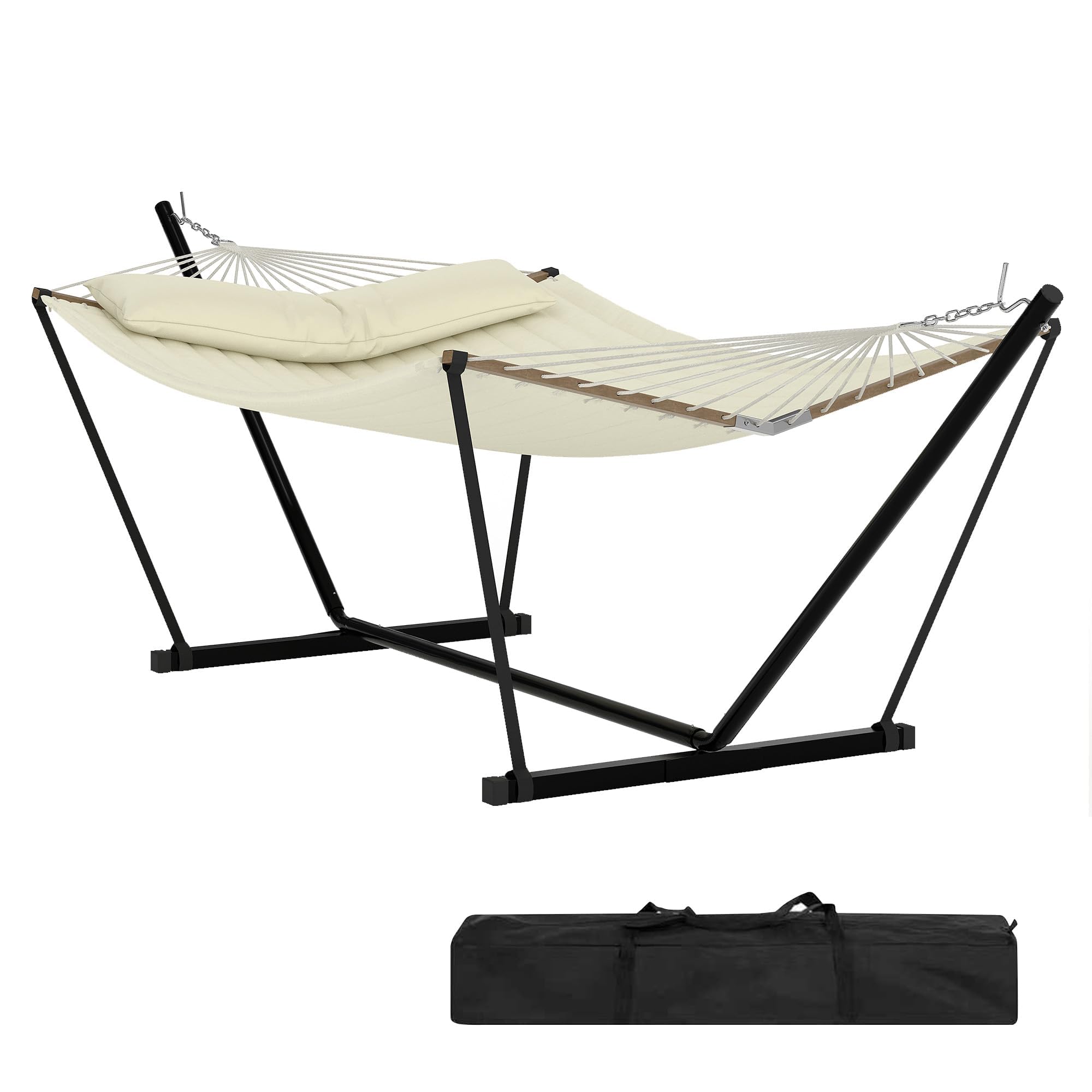 Double Hammock with Steel Stand & Portable Carrying Bag