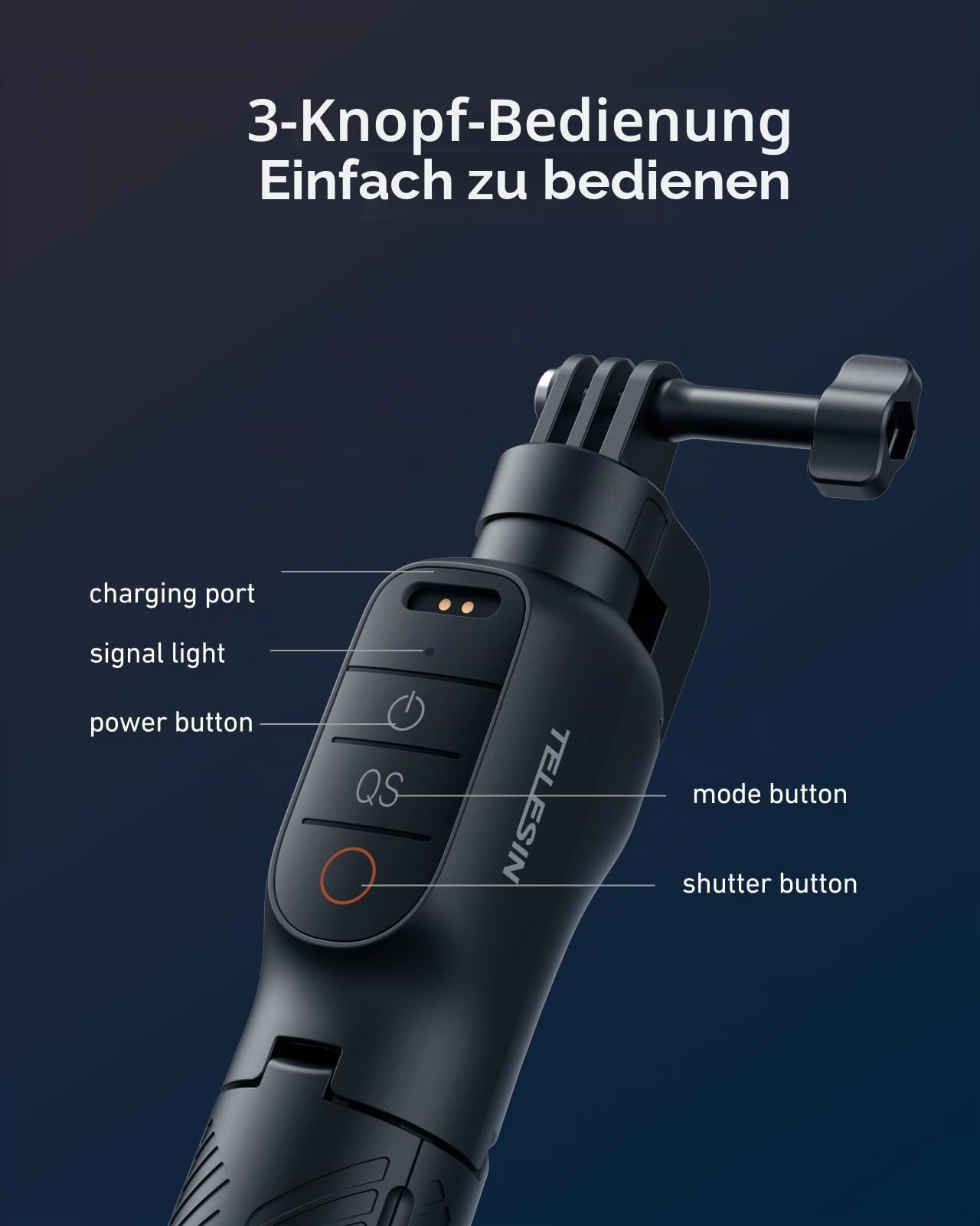 TELESIN Bluetooth-Schwimm-Selfie-Stick mit Stativ für DJI Osmo Action 6 5 Pro 4 – Wasserdichter, ausziehbarer 3-in-1-Stick (Handgriff & Stativ) mit Signalverstärker – Bis zu 15 m unter Wasser