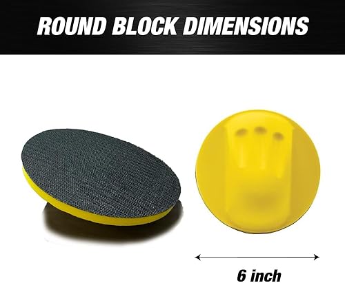 Miniatura 3 de Kit de bloques de gancho y bucle de 6 pulgadas para lijado a mano y mouse de 6 pulgadas, almohadillas de interfaz ideales para carpintería,