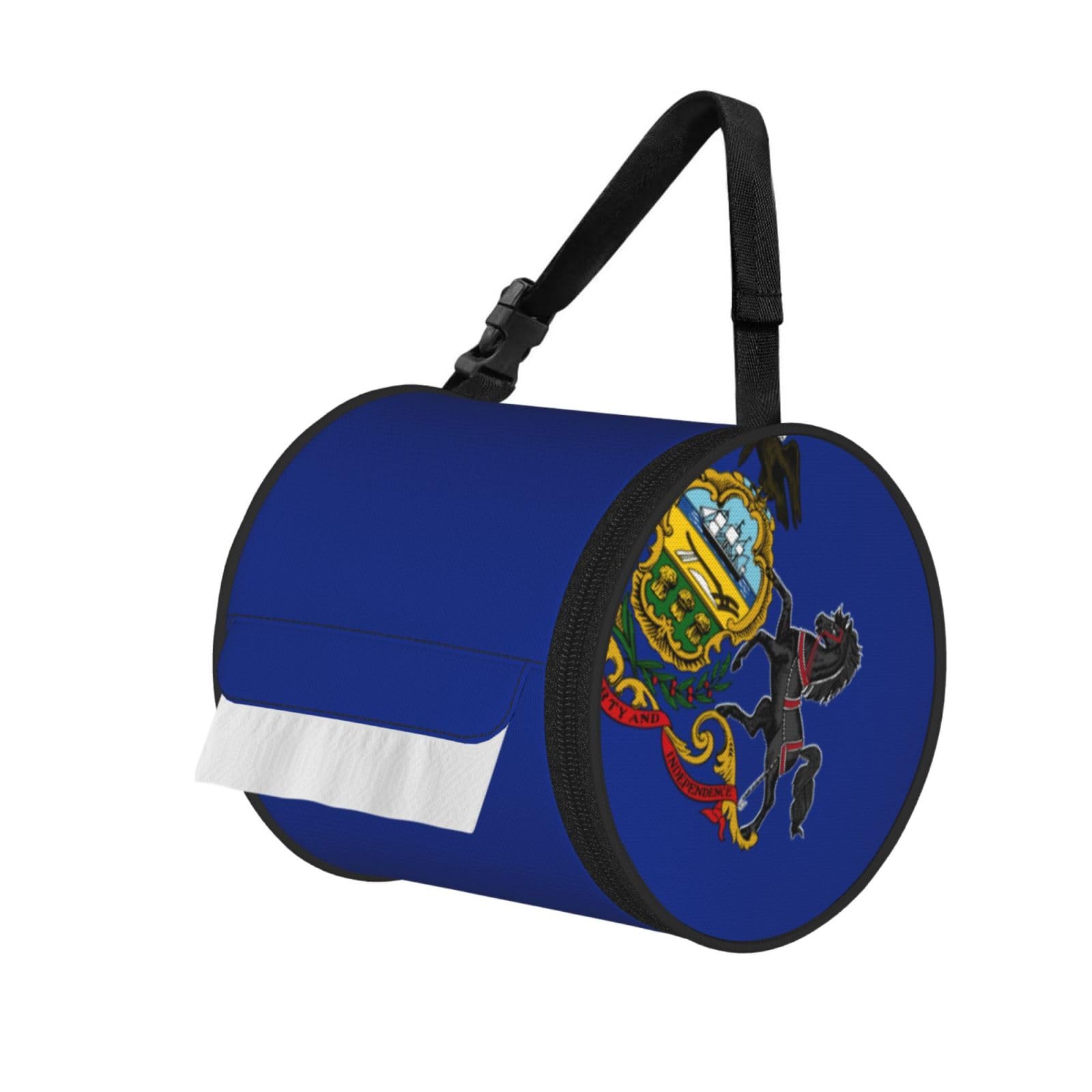 Pennsylvania State Flag Print Fashion Tissues Organizer Box, Hanging Tissue Holder For Purse Coins For Car Office Daily Outing