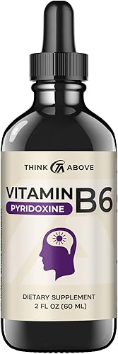 Miniatura 6 de Suplemento líquido de piridoxina B6, vitamina B-6 (como clorhidrato de piridoxina), botella de vidrio 4 oz 4.1 fl oz