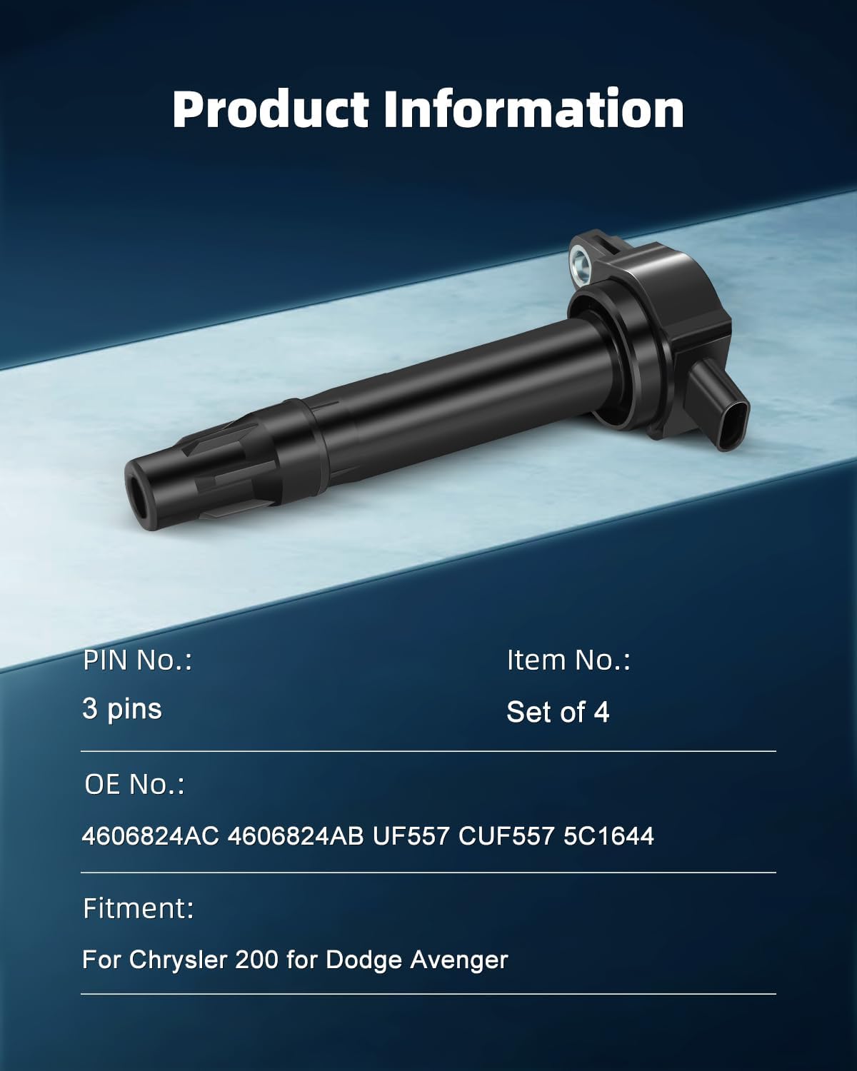 ECCPP Ignition Coils Pack Set of 4 Fit for Dodge for Jeep Replacement for UF-557 C1587 for Travel Transportation and Repair