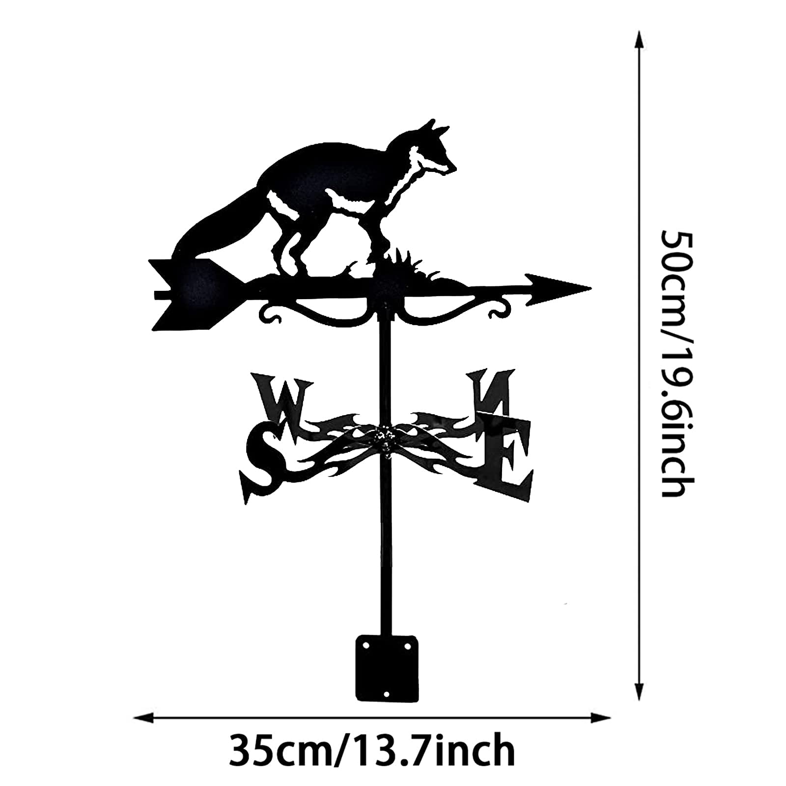Girouette en métal représentant Un Animal, avec indicateur de Direction du Vent, fixée sur Le Toit, pour la décoration extérieure de Jardin, de tonnelle ou de Cour de Ferme.