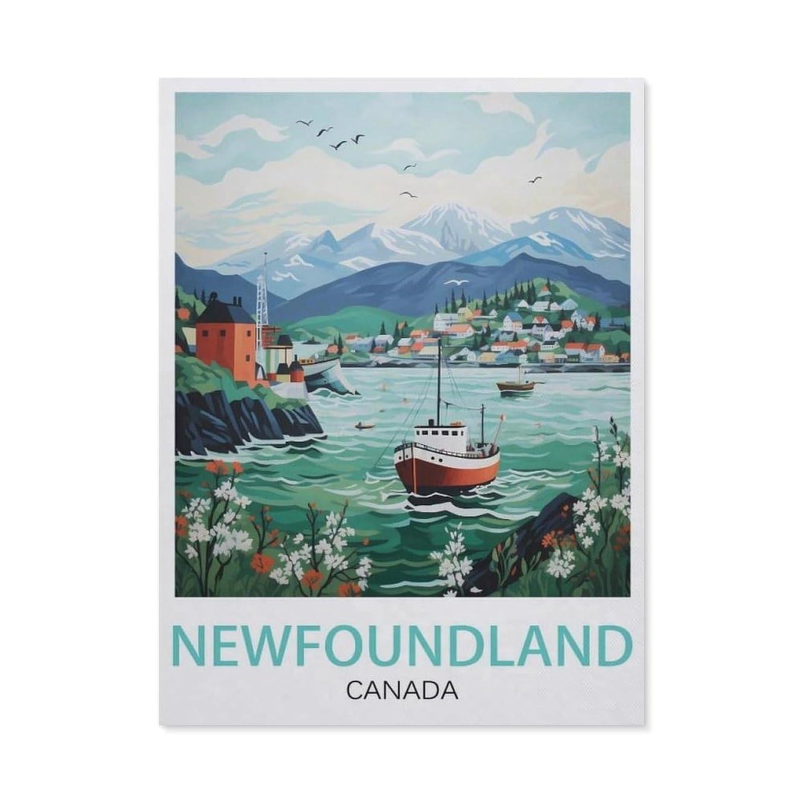 Plaque en étain Terre-Neuve Canada finition vintage supérieure EU84