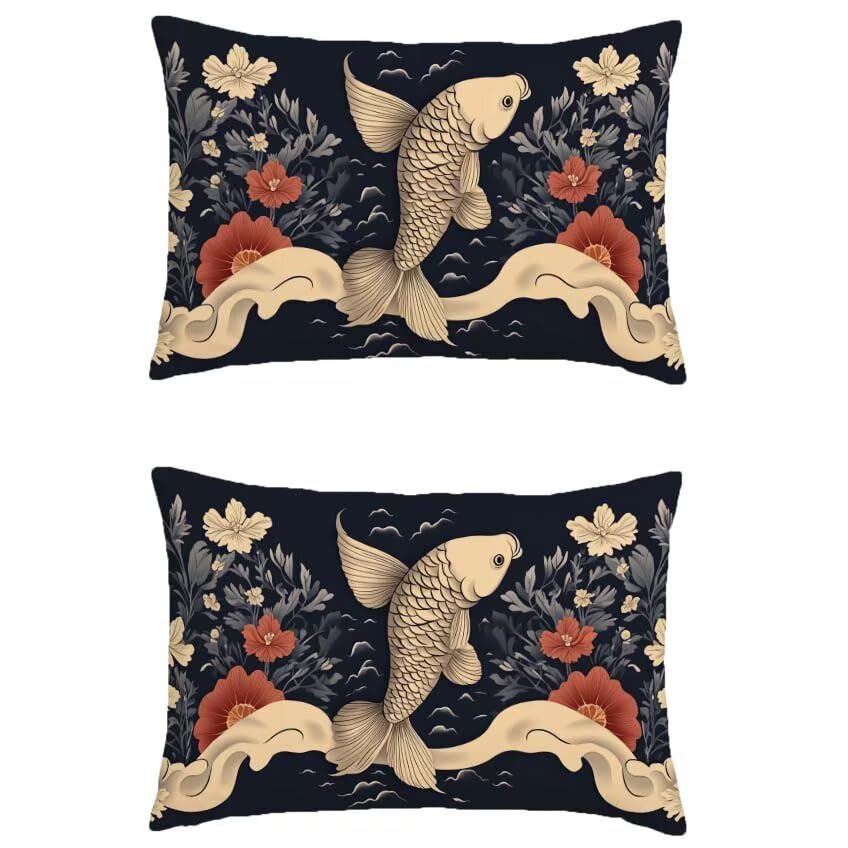 Housse de coussin 50x60cm rectangulaire lin pour salon de jardin