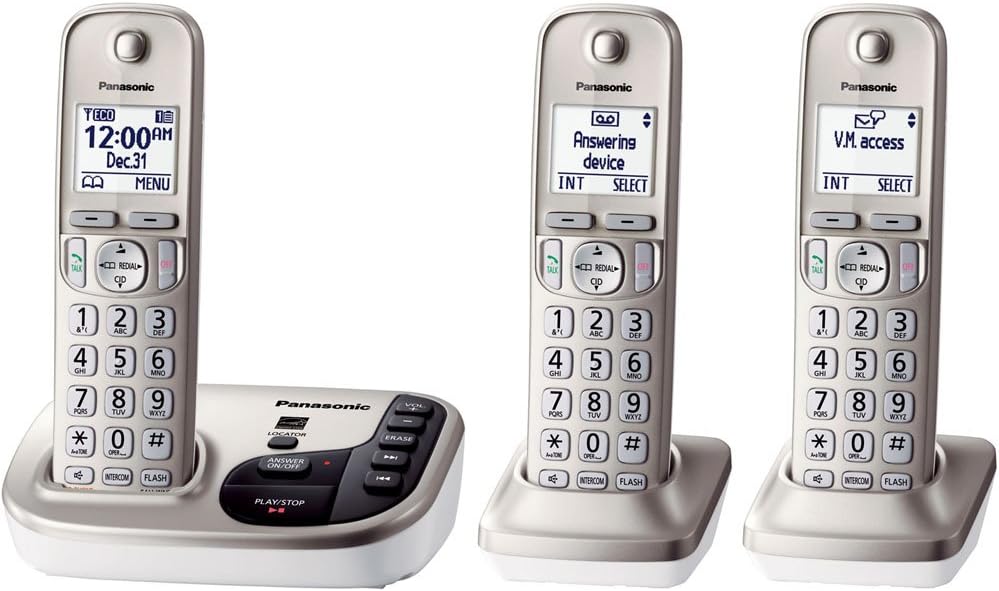 Panasonic KX-TGD223N dect 6.0 3-Handset Landline Telephone