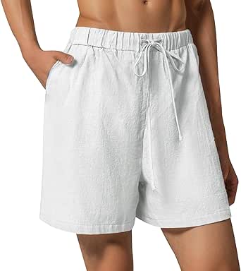 Light Blue Striped Lounge Shorts – Mid Rise Elastic Waist Comfy Summer Shorts for Women main image 1