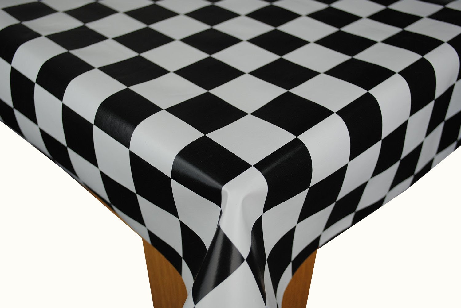Karina Home Chef Check Black White PVC Wipe Clean Tablecloth Vinyl (300cm x 140cm)
