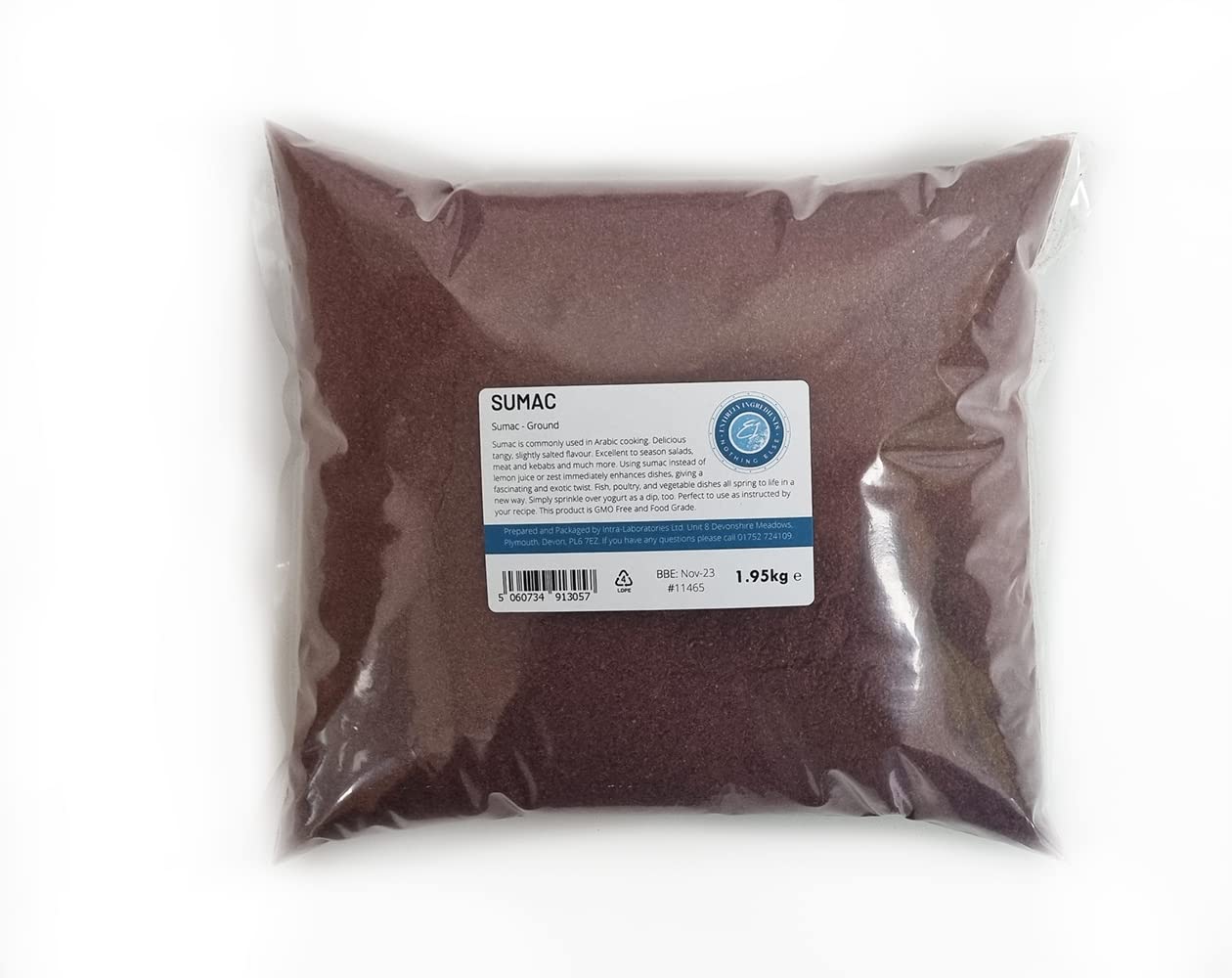 Entirely Ingredients - Sumac 1.95kg Ground Powder, Spice Mix, Turkey, Sumach, Sumak, No salt, Premium Quality