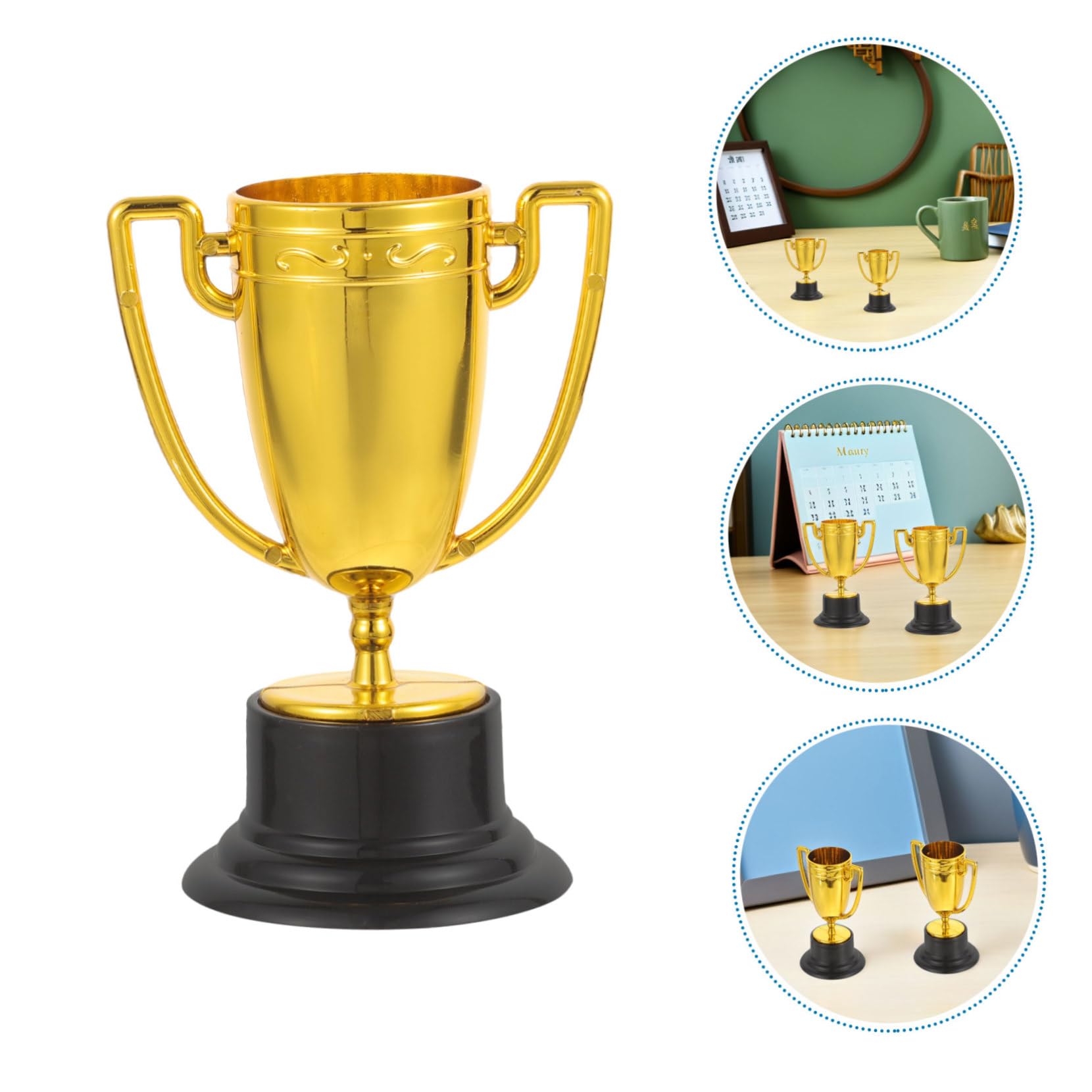 Mini Copas de Dorado de Plástico para Premios Livianos y Portátiles para Fiestas Competencias Deportivas y Recompensas Escolares