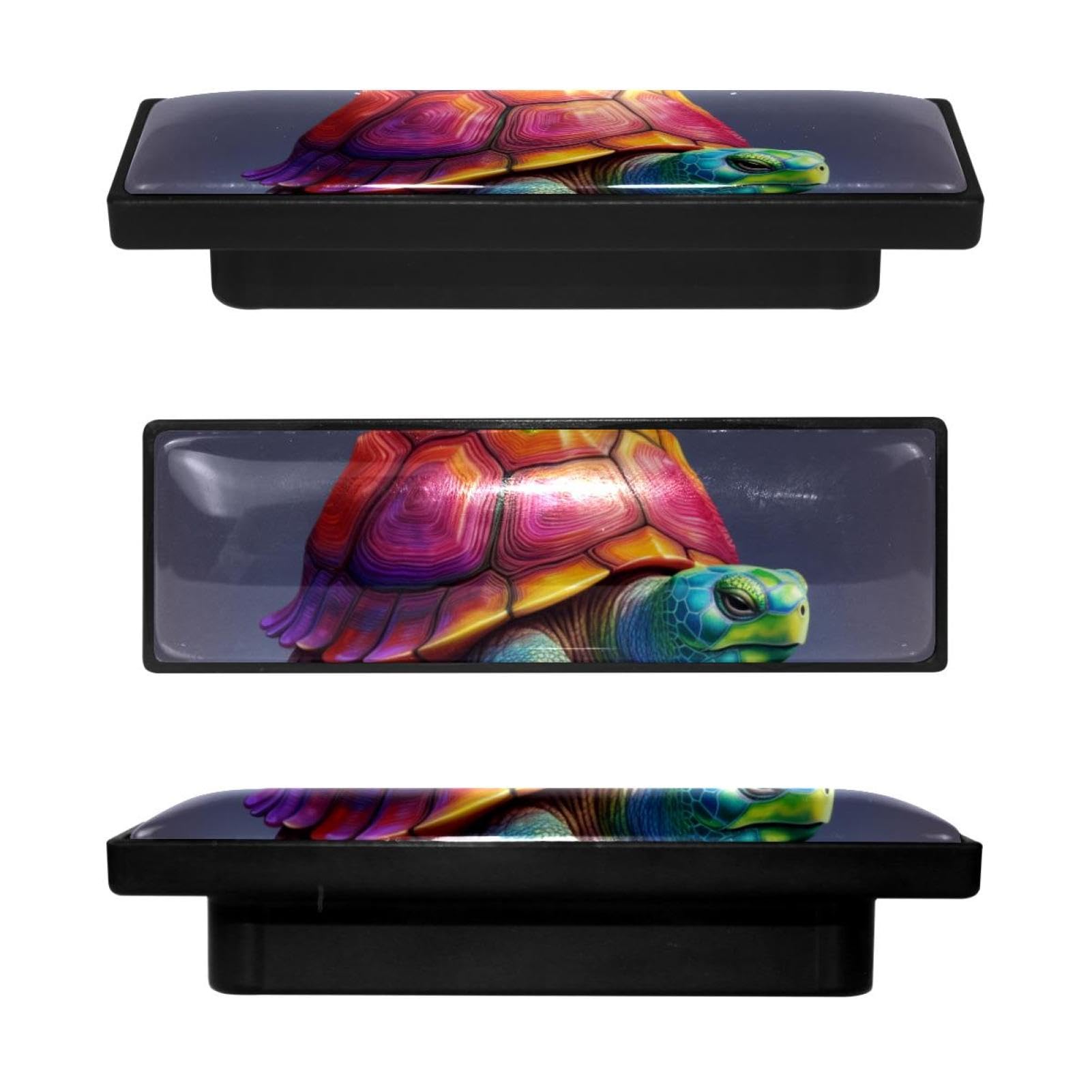 Boutons de placard tortue colorée : lot de 4 poignées rectangulaires de cuisine et commode