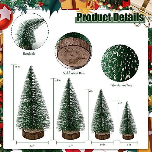 6Pcs Mini Christmas Trees Christmas Decor, Artificial Christmas Mini Bottle Brush Trees Tabletop, Christmas Decoration Trees With 4 Size Xmas Holiday Decor (6Pcs Green) #TOP1