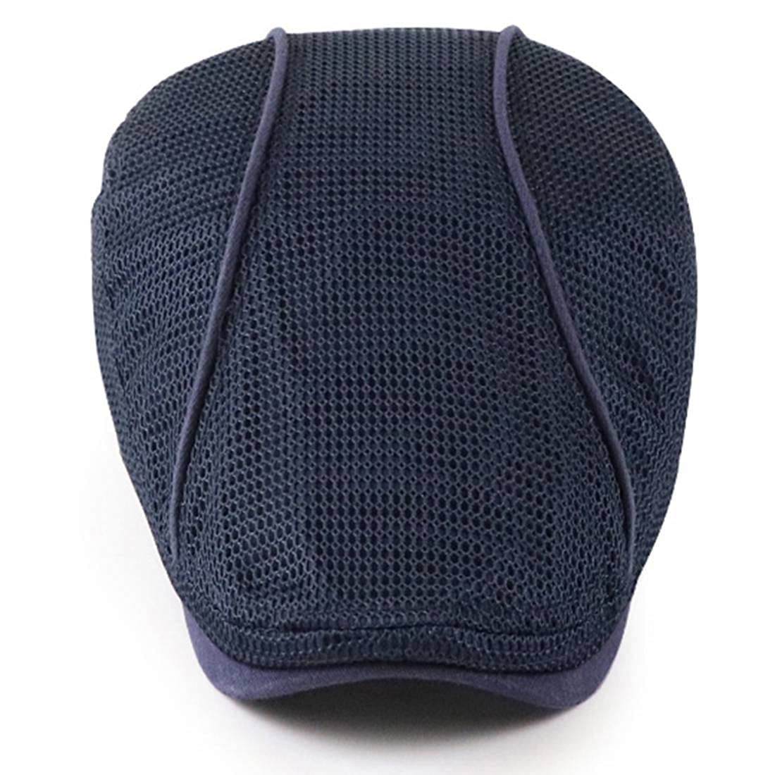 JNKET Unisex Breathable Mesh Summer Hat Flat Cap Adjustable Newsboy Hats Casual Duckbill Cap Driving Cap (01-Dark Blue)