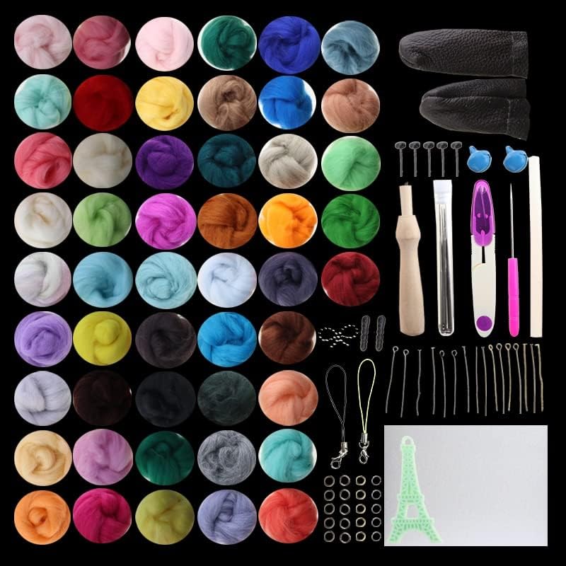 66S Woolen Stripe Woolen Felt Poke Poke le Material Pack 50 Color 5g DIY Needle Felt Wet Felt