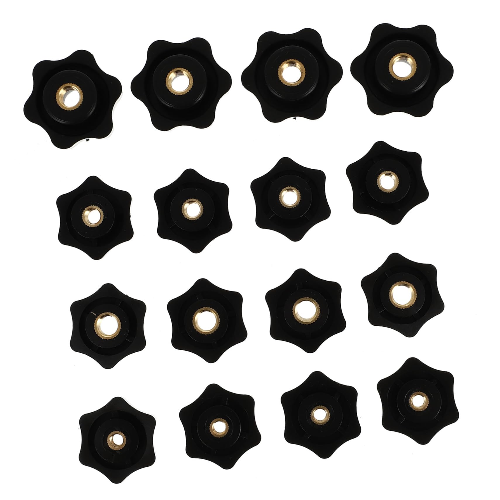 MUCKLILY Ergonomic Set 16pcs Plastic Star Knobs Knurled Knob Plunger Accessory for Machinery