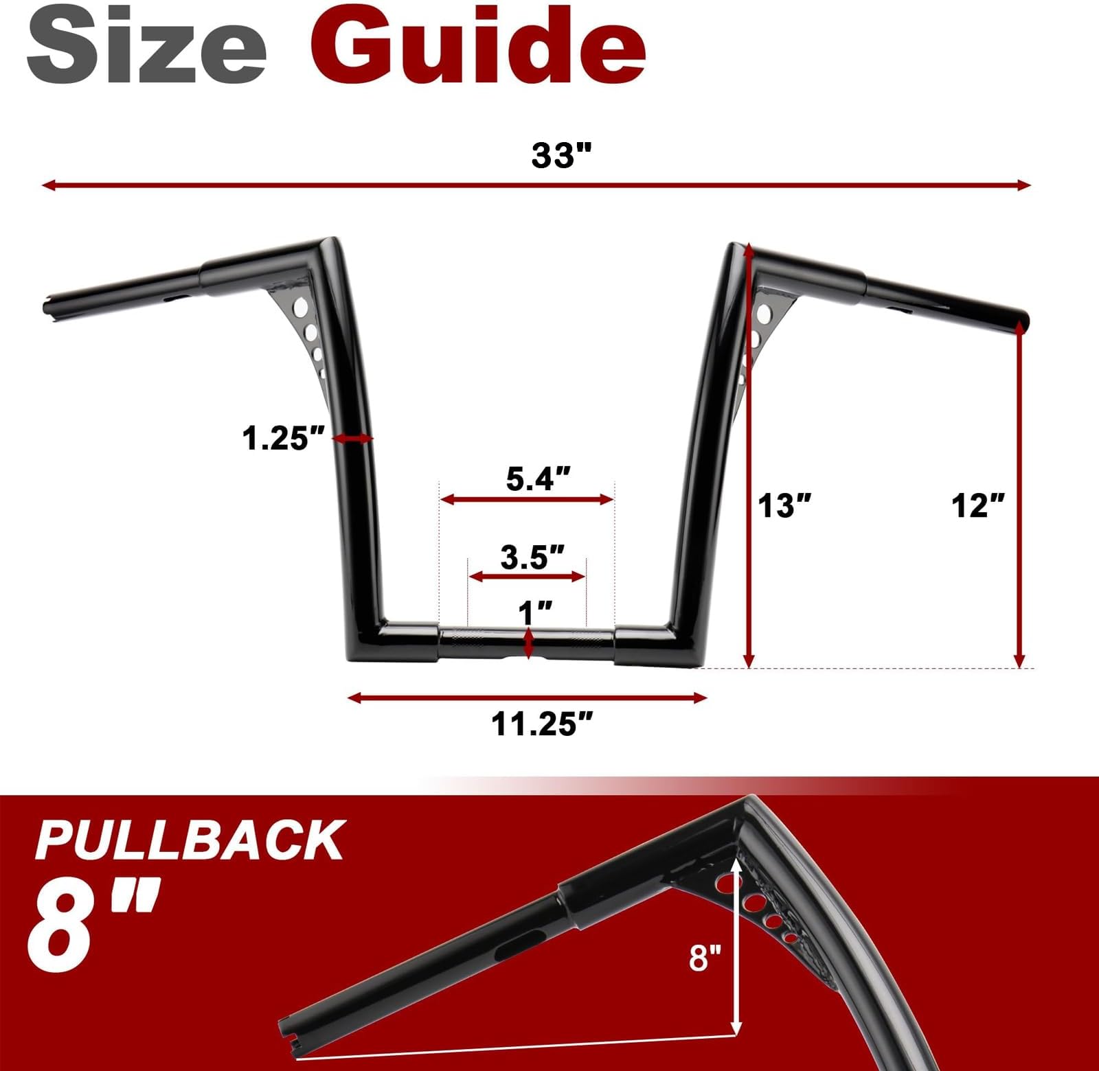 Sportster Dyna Softail Ape Hangers Diablo Handlebar for Harley 1995-Up Road King 1998-2013 Road Glide (BLACK, 12 INCH)