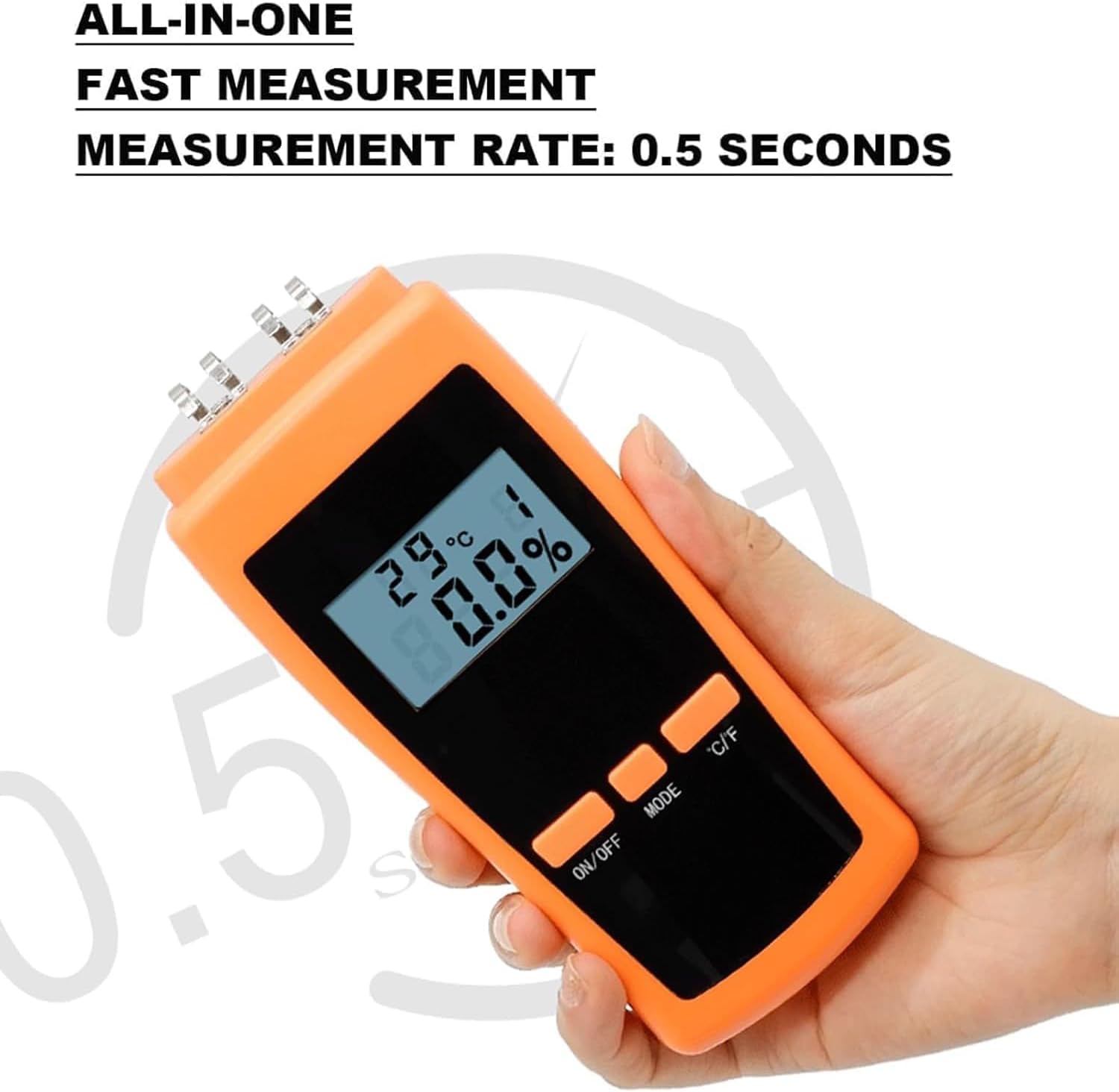 Handheld Paper Moisture Meter Tester - Fast 0.5s Measurement, LED Display, Ideal for Writing Paper, Corrugated Boxes, Coated Paper, Accurate Moisture Detection