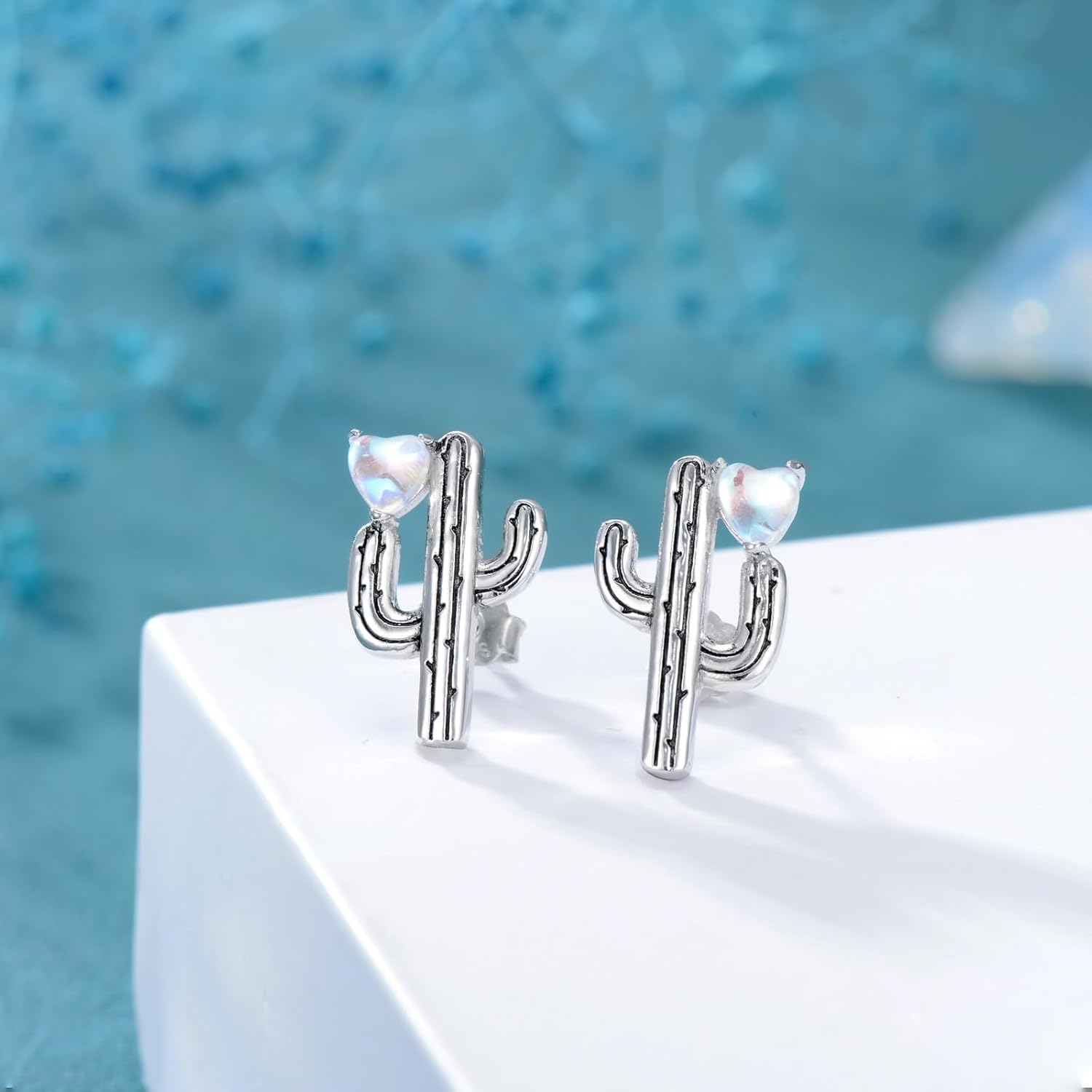 PELOVNY Christmas Gifts Skull Horse Butterfly Cactus Wing Cow Bunny Cat Ocean Wave Shark Studs Earrings S925 Sterling Silver Hypoallergenic Stud Earrings for Women Girlfriend Lovers