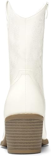 Miniatura 3 de DREAM PAIRS Botas vaqueras para mujer, puntera puntiaguda, tacón grueso, botas vaqueras con cierre de cremallera, botas occidentales cosidas para