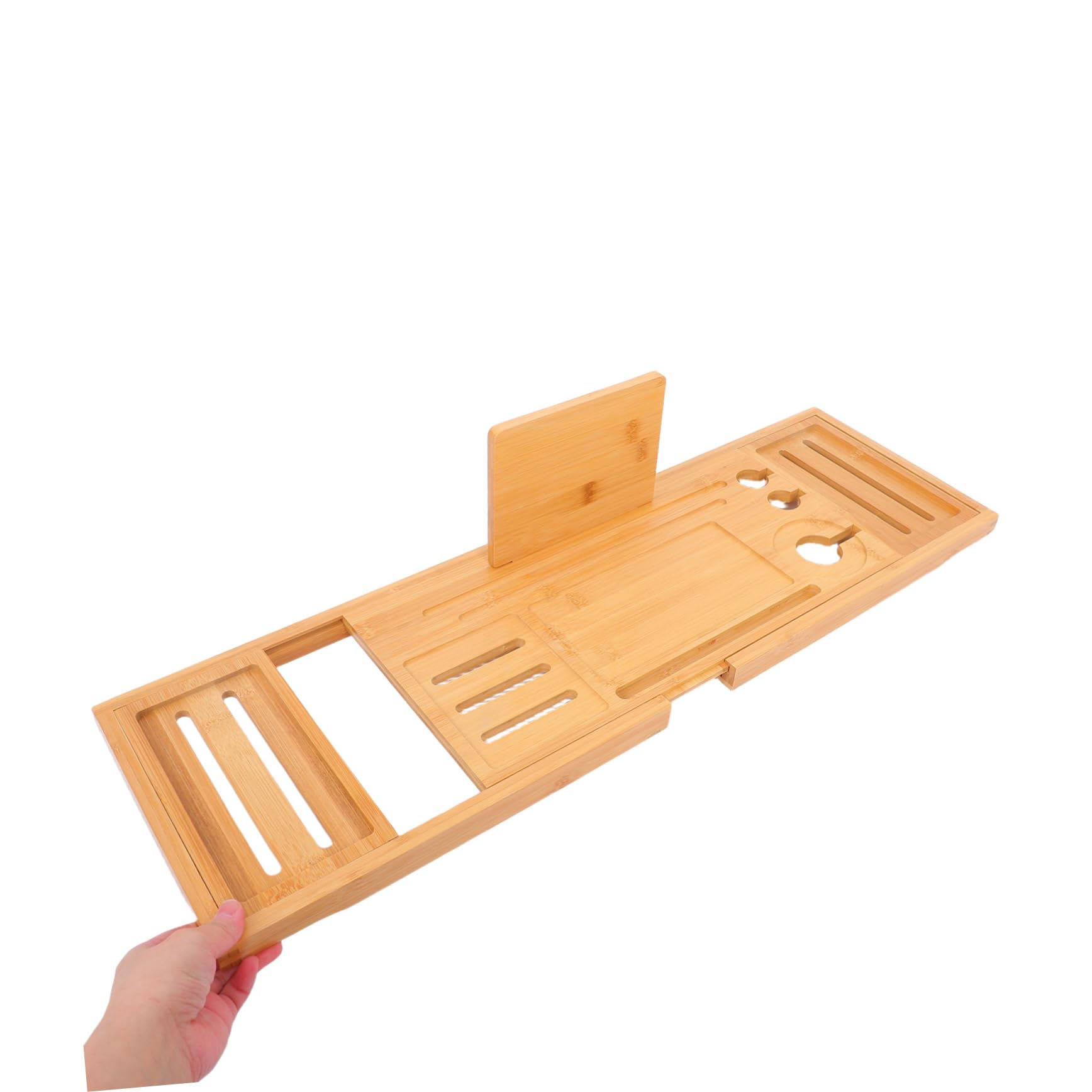 Vassoio da Bagno Facile da Pulire in Bambù Estensibile e Organizer per Vasca Design Regolabile, Resistente All’acqua Accessori Bagno