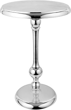 End Table for Living Room, Side Table, Small Side Table Nightstand, Space-Saving End Tables Living Room with Tool-Free Assembly, Modern Silver Accent Table Furniture 15x22