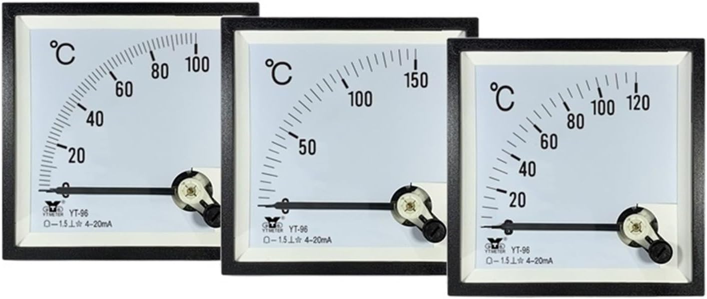CP96 4-20mA Input Temperature Meter 100 °C 120 °C 150°C Pointer Analog Inverter Instrument be96(DC 100 4-20mA)