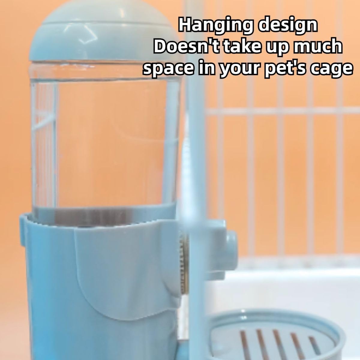 Rabbit Heated Water Bottle 500ml Bunny Hanging Water Fountain Automatic Guinea Pig Water Dispenser No Leak Drinking Feeder for Bunny Chinchilla Hamsters Cat Dog Small Animals (Grey)