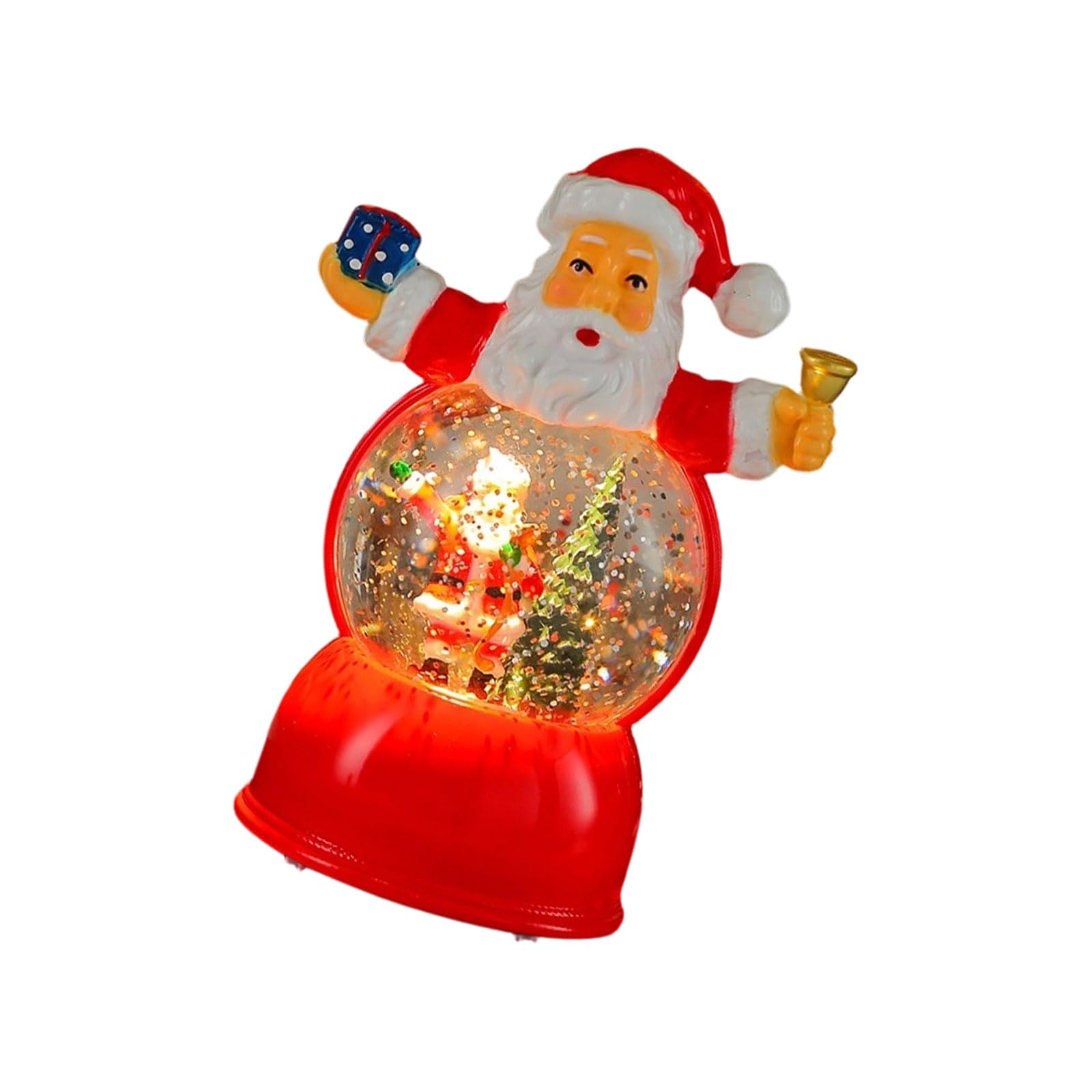 Decorazioni per la tavola Natale Lanterna acqua con musica, display illuminato con glitter, alimentato tramite USB o batteria Accento natalizio Lanterna acqua natalizia Decorazione con da USB