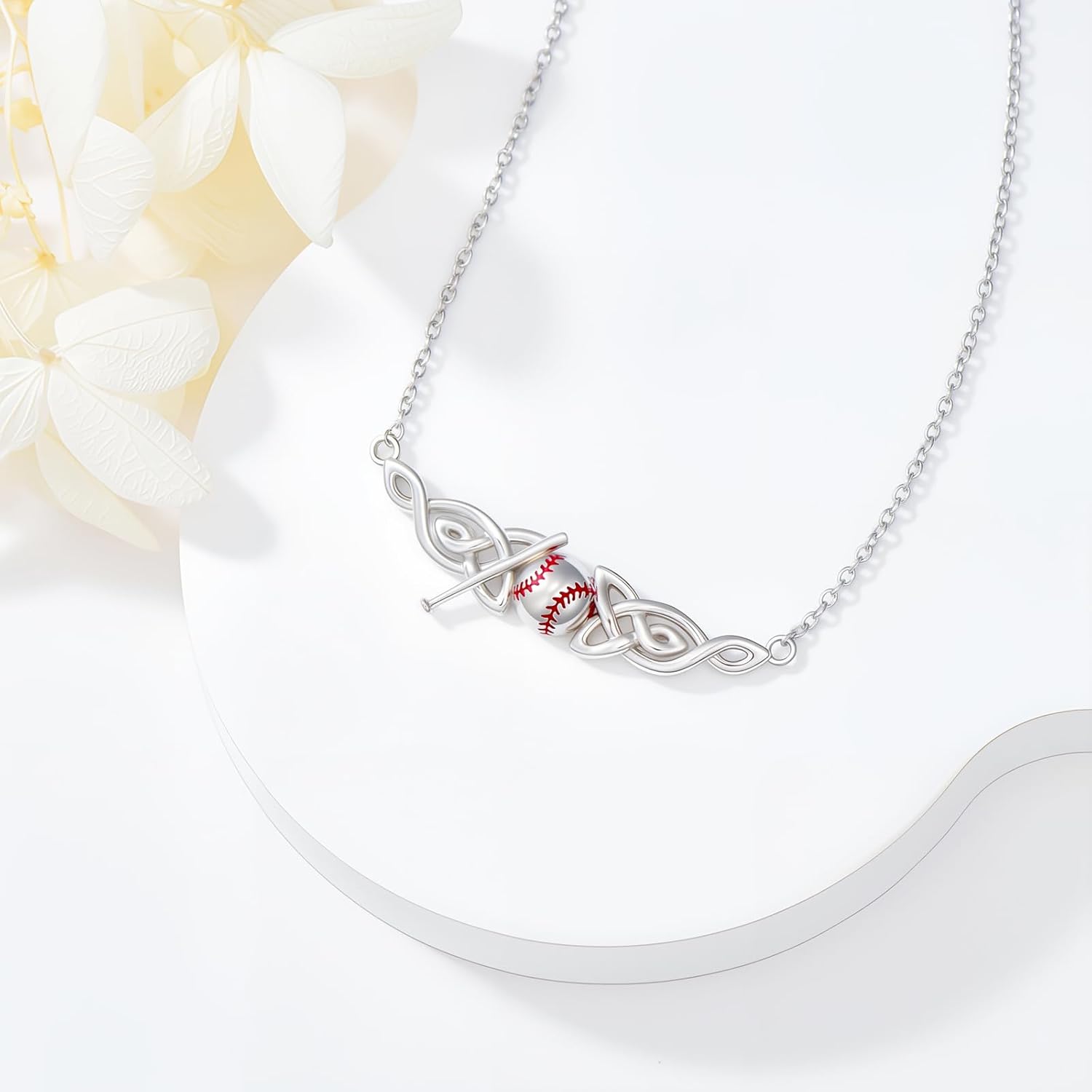 925 Sterling Silver Baseball Necklace - Baseball Pendant Necklace Baseballs Jewelry for Sport Lovers
