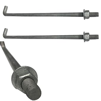 10" x 1/2" Galvanized Anchor Bolts Rust Resistant Heavy Duty Steel Threaded Bolts for Concrete Cement 10 in x 1/2 in Qty 10