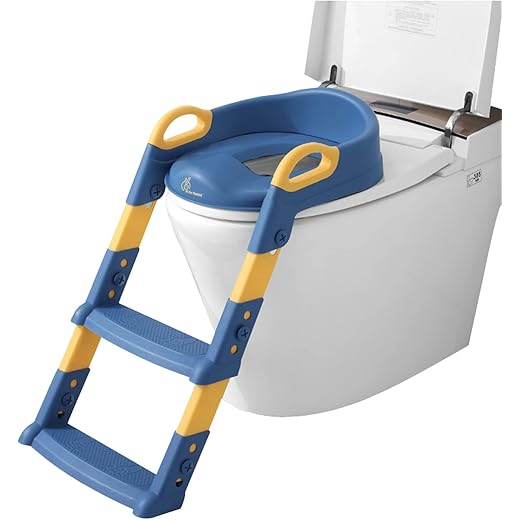 R for Rabbit Hilltop Potty Step Stool Blue Yellow