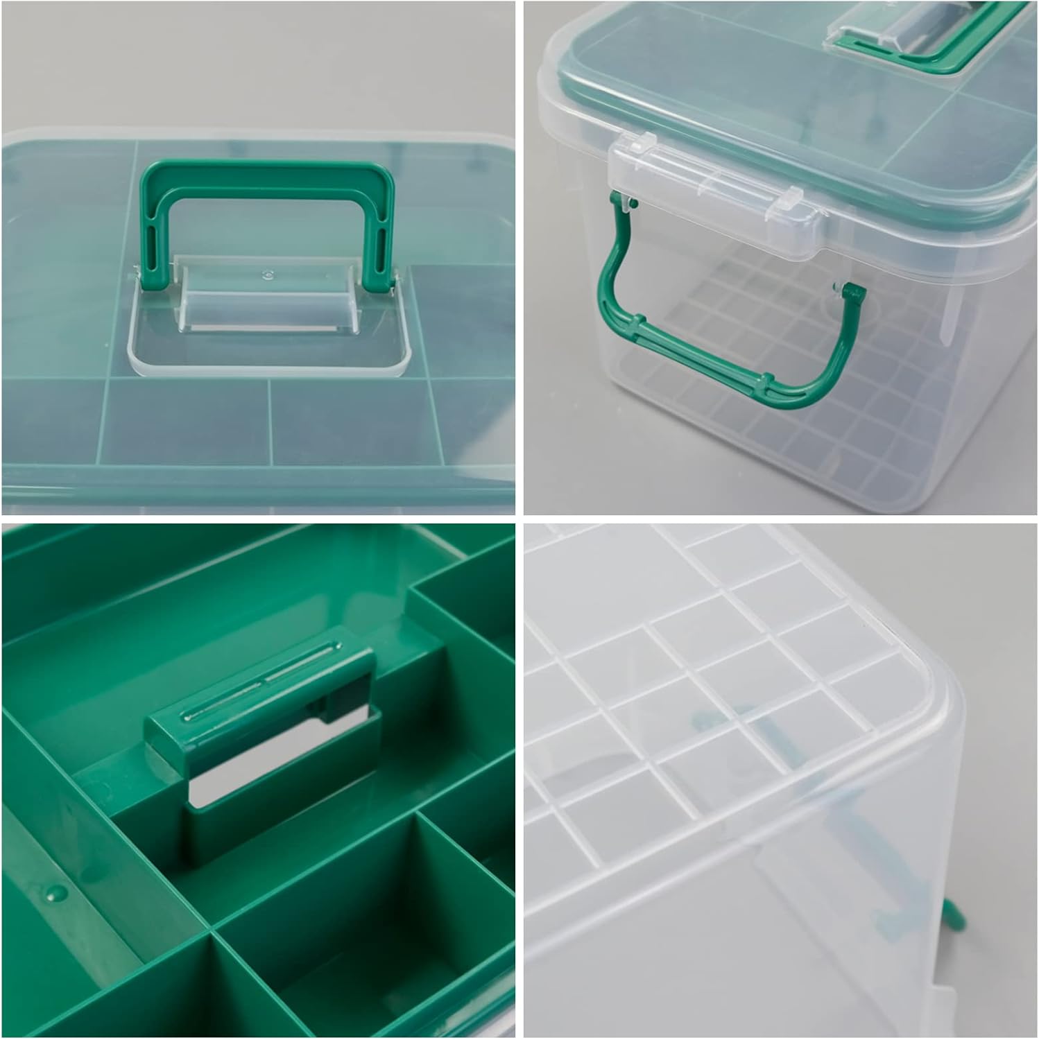 Plastic Family First Aid Organizer Box, Emergency Medicine Box, Clear Household Medicine Storage Container, 1 Pack