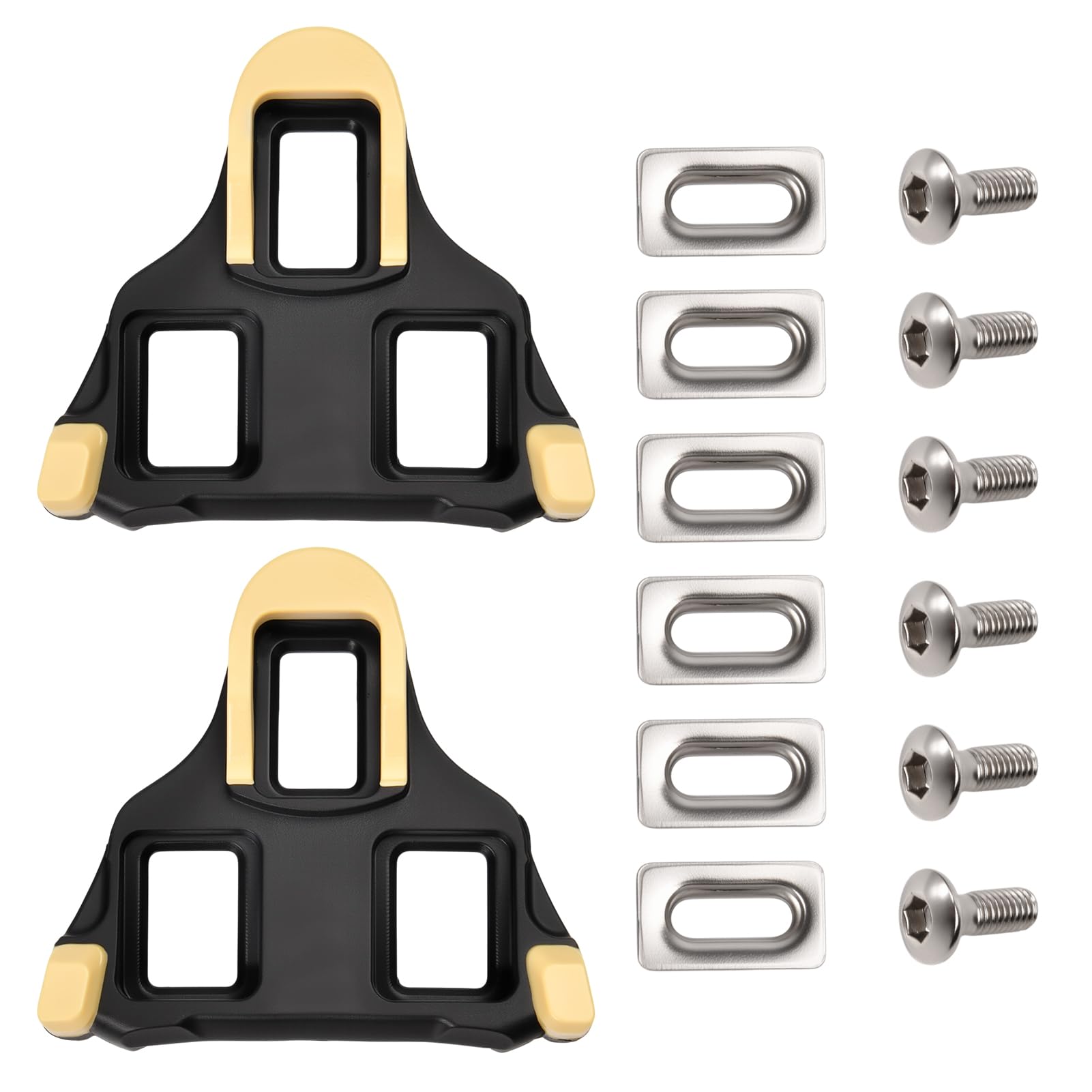 Road Bike Cleats Pedal Cleats Bicycle Shoes Locking Piece Kit Compatible with SPD-SL Pedals for Outdoor Road Bike Rs550 105 Ultegra Dura-Ace 6 Metal Washers and Metal Screws Nylon Fiberglass