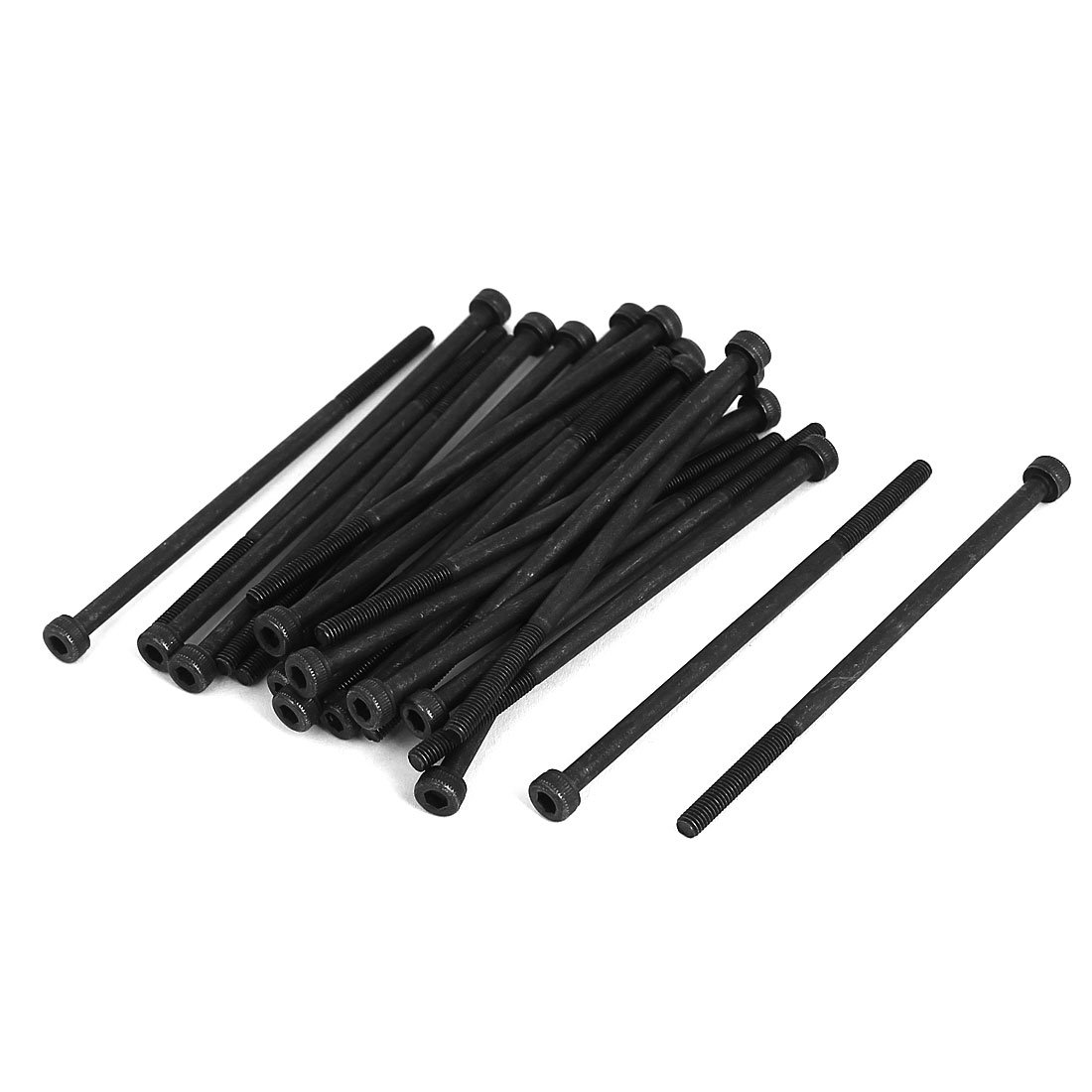 sourcing map M3x70mm 12.9 Alloy Steel Hex Socket Screws Partially Threaded Bolt Black 25Pcs — image 1