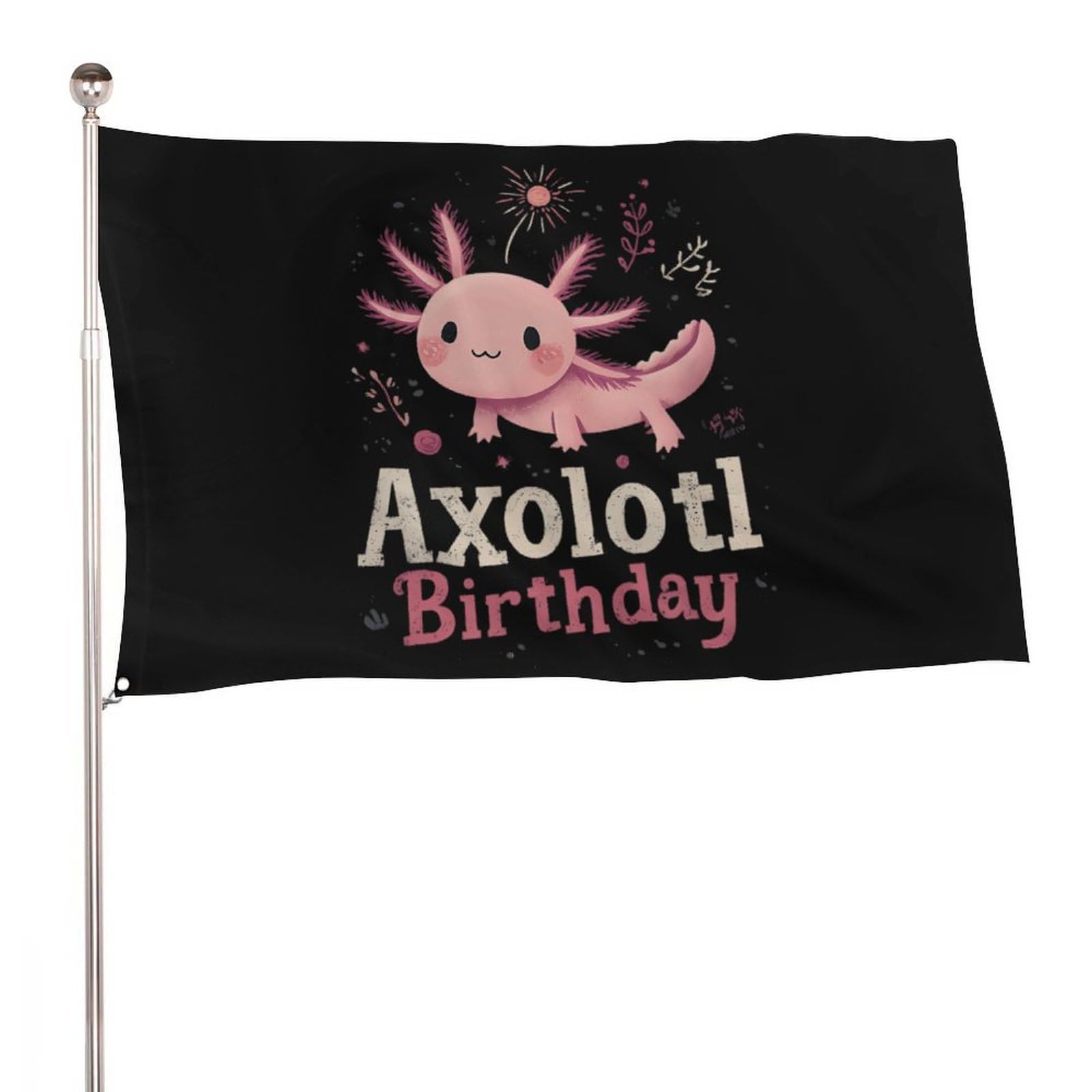 Bandera de Axolotl para cumpleaños: decora tu jardín sin adornos sosos