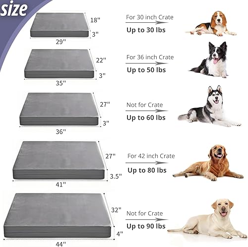 Miniatura 6 de Cama reversible para perros grandes y medianos, cama ortopédica para perros. Cama lavable de felpa para mascotas con funda extraíble (35 pulgadas de