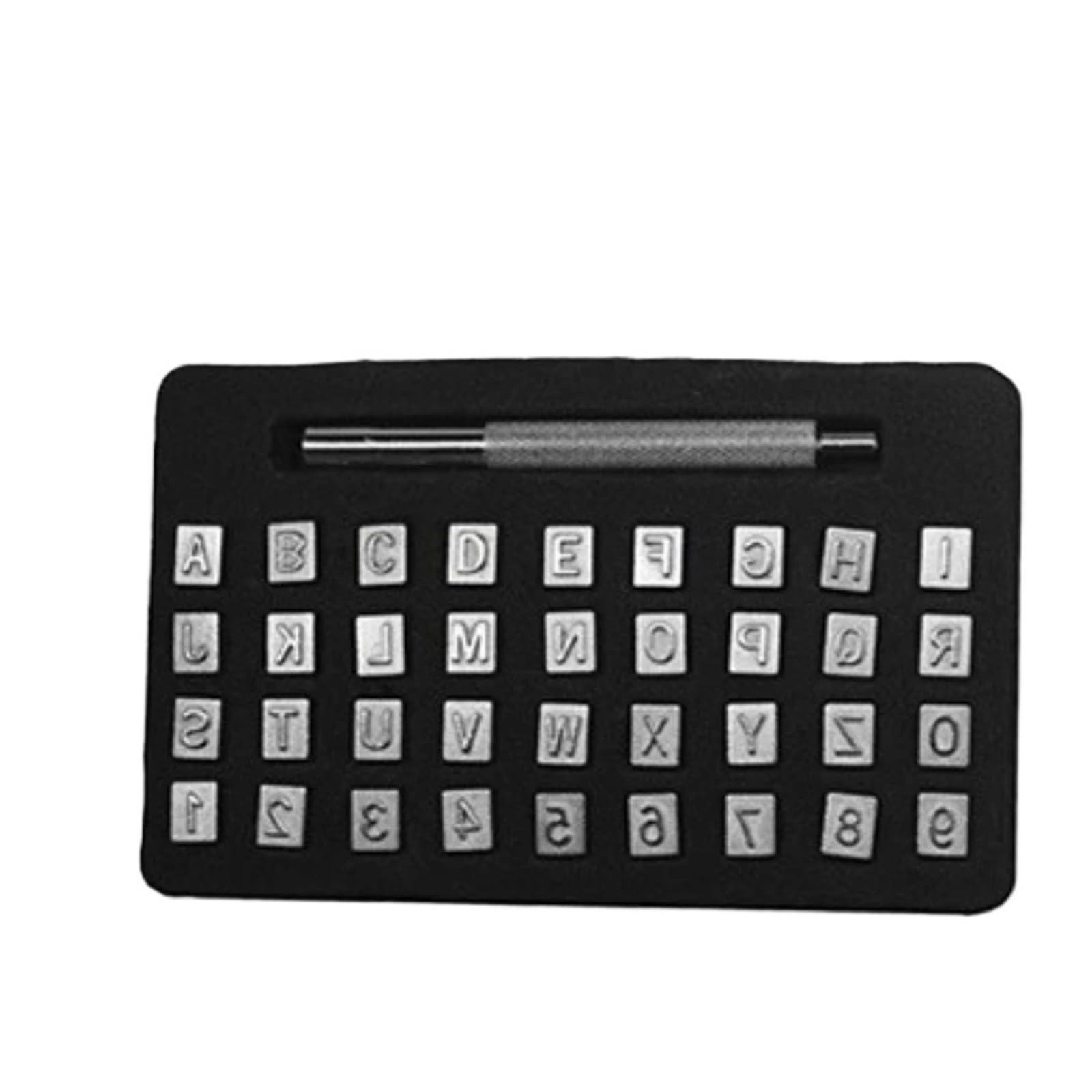 Leather Letter Stamp Set 36Pcs Metal Leather Alphabet Letter Number Punching Tools DIY Leathercraft Stamp Punch Set Printing Mold