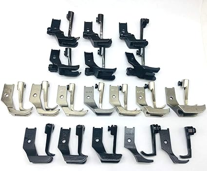 HONEYSEW 18 Sets Zipper/WELTING Piping W/Edge Guide Walking FEET FIT for JUKI CONSEW Singer+ (HM-WF18)