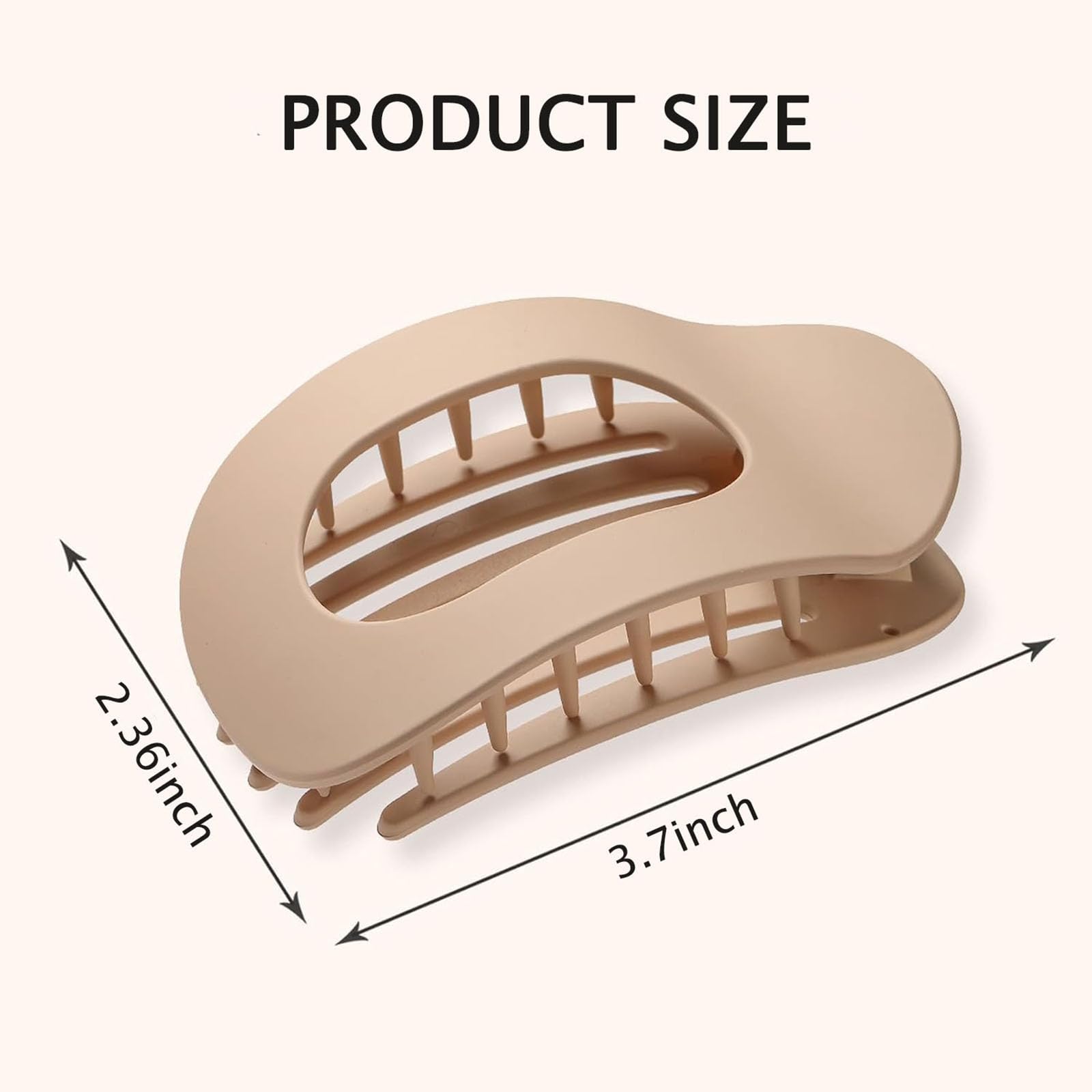 Somnr 6 Pack Flat Hair Claw Clips for Women Curved Flat Claw Clip for Thick Thin and Curly Hair - Image 2