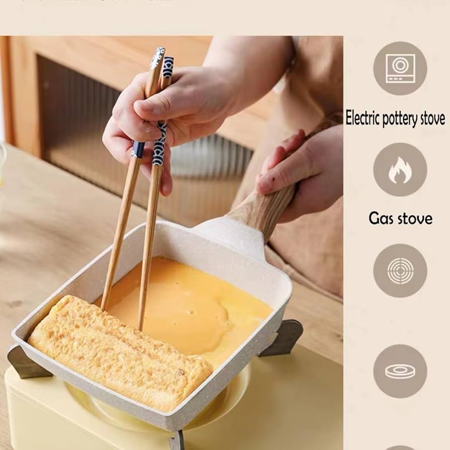 LEKEFET Japansk Omelettpanna, Tamagoyaki-panna Med LEKEFET Japansk Omelettpanna, Tamagoyaki-panna Med