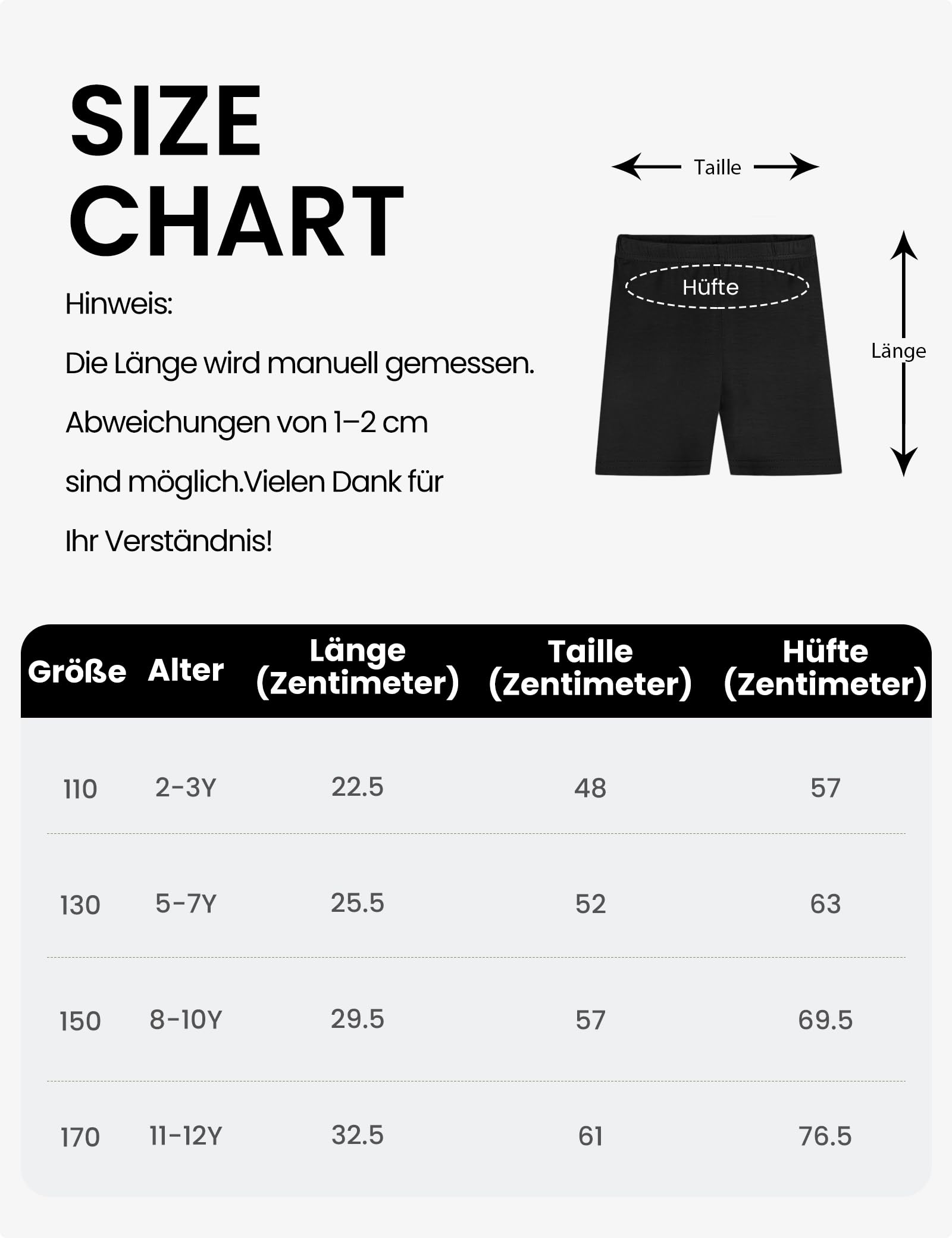 Auranso Leggings Cortos Niñas Pantalón Shorts Deportiva Mallas 2-10 Años,Pack De 8