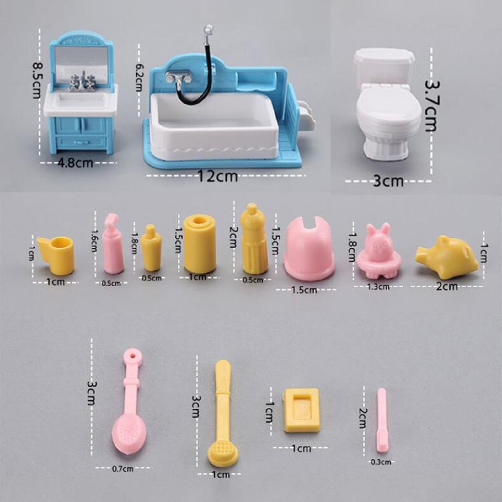 Amazon.co.jp: Generic 1:12 スケールドールハウスバスルームセット