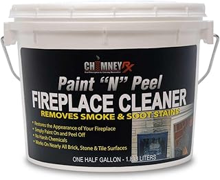 300467 Paint N Peel Fireplace Cleaner – Removes Smoke & Soot Stains from Brick, Tile, & Stone Surfaces Around Fireplace Fronts & Hearths – Water-Based, & Easy Peel-Off, 1/2 Gallon