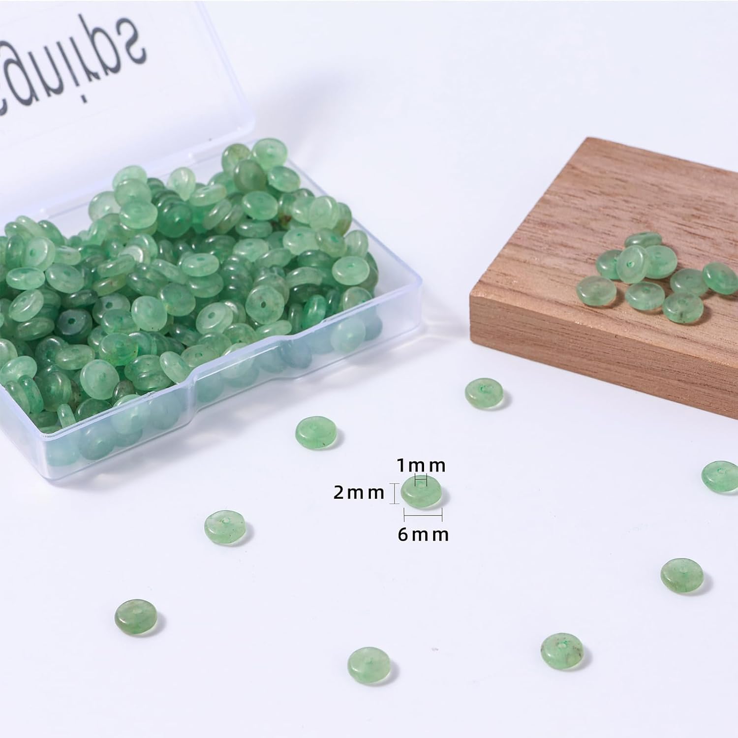 Natural Green Aventurine Disk Stone Spacer Beads 6x2mm 38cm/str Flat Rondelle Loose Semi Gemstone Caps for Making Bracelets Necklace - Image 3