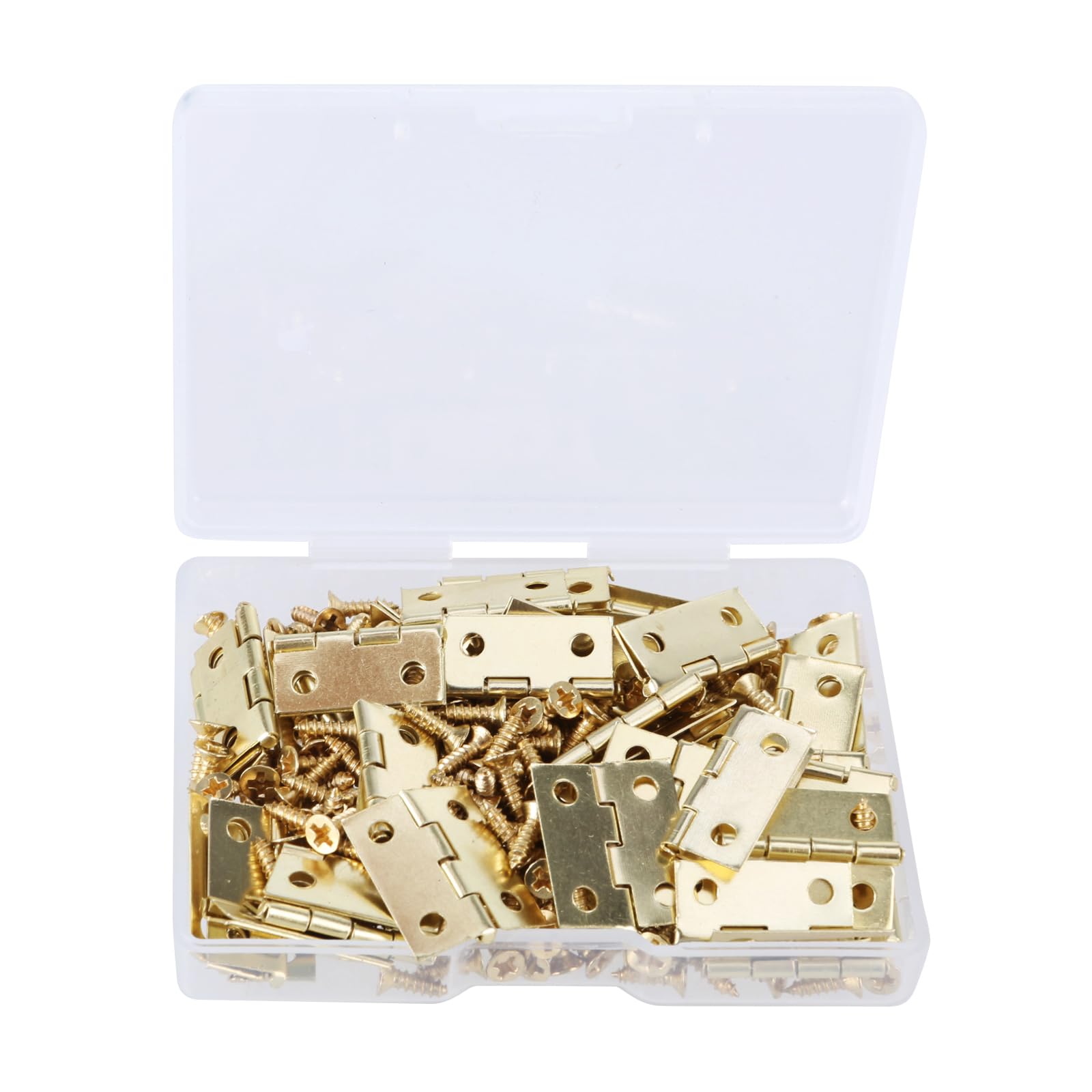 Pangboer Gold 50Pcs Small Hinges Robusts With Screws Small Hinges In Elegant Suitable For Crafting Wood Case & Cabinets Cabinet