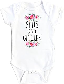 NOFO VIBES Giggles Floral - Baby Boy Girl Clothes Infant Bodysuit Funny Cute Newborn