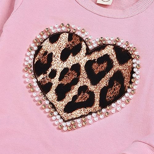 SUWIAKLALL Conjuntos de roupas de inverno para crianças conjunto de agasalho leopardo calças comprid