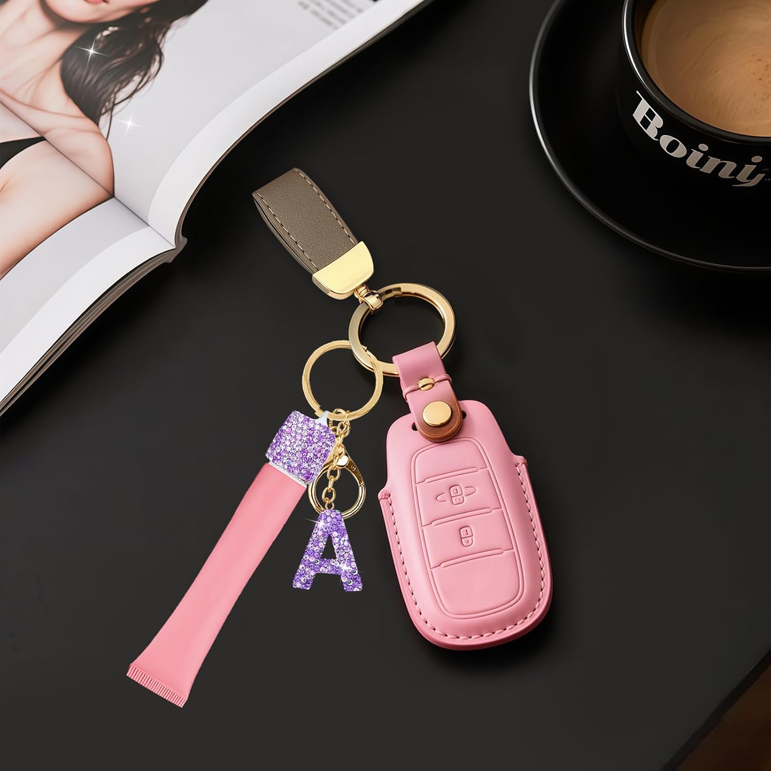NZNDB 1PCS Keychain Holder for Lip Gloss Summer Fridays,LANGIGE & ELF image 4